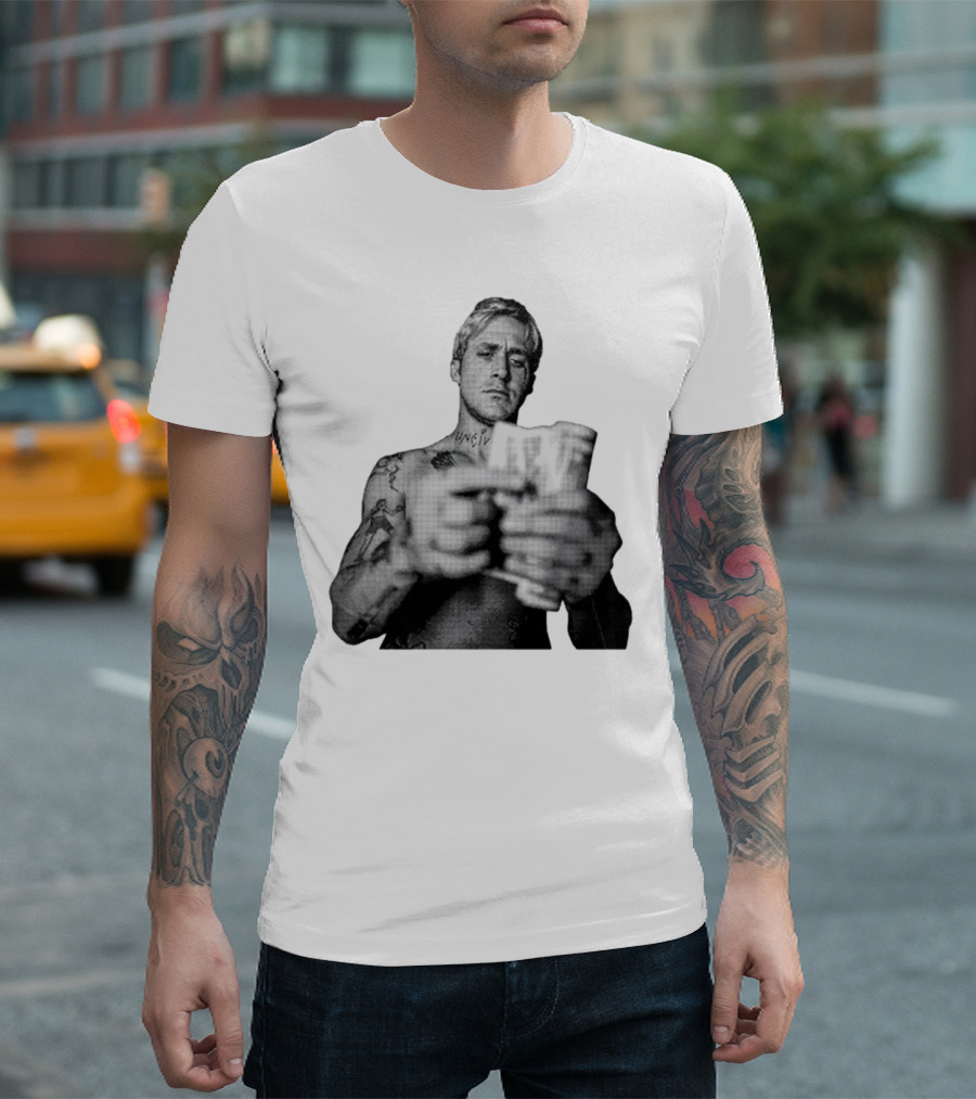 Handsome Luke Counting Money Tattoo Portrait T-Shirt