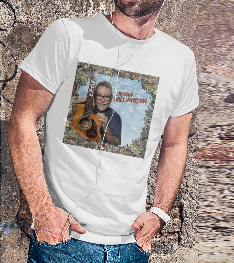 John Williamson EMU Guitar Ausmusic Floral Border T-Shirt