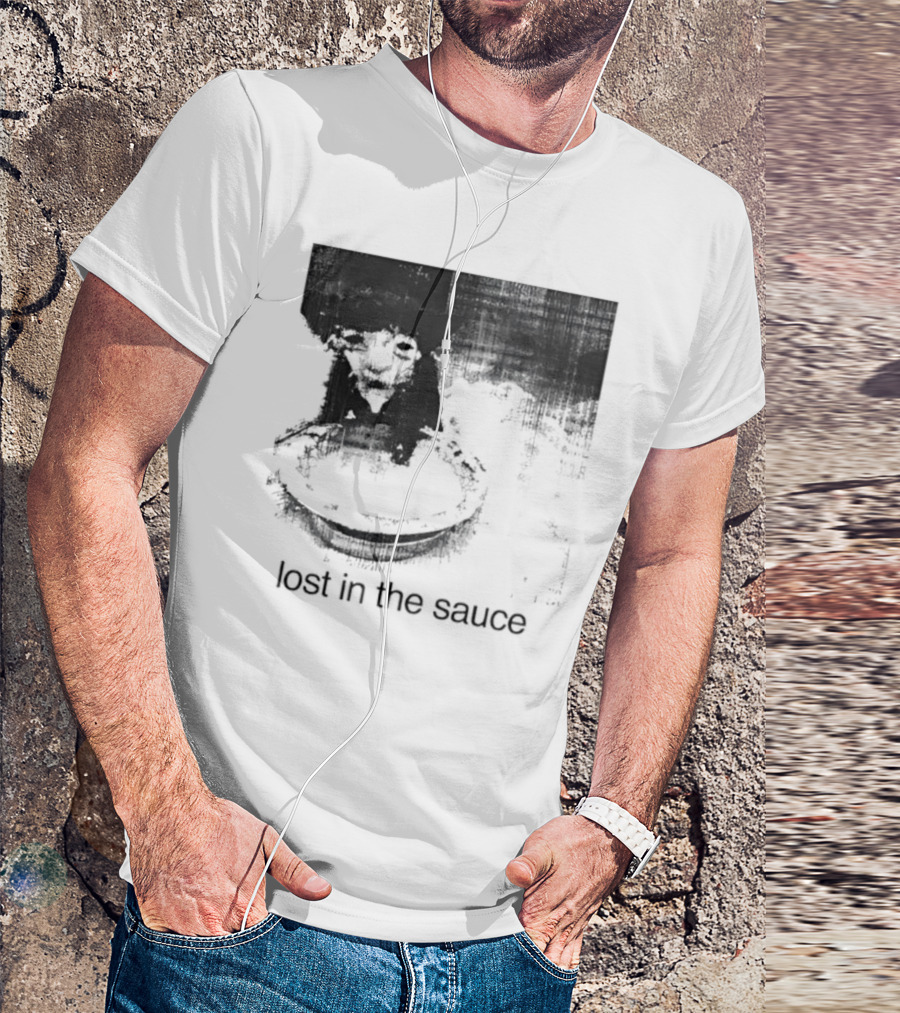 Lost In The Sauce Cat Image With Text T-Shirt
