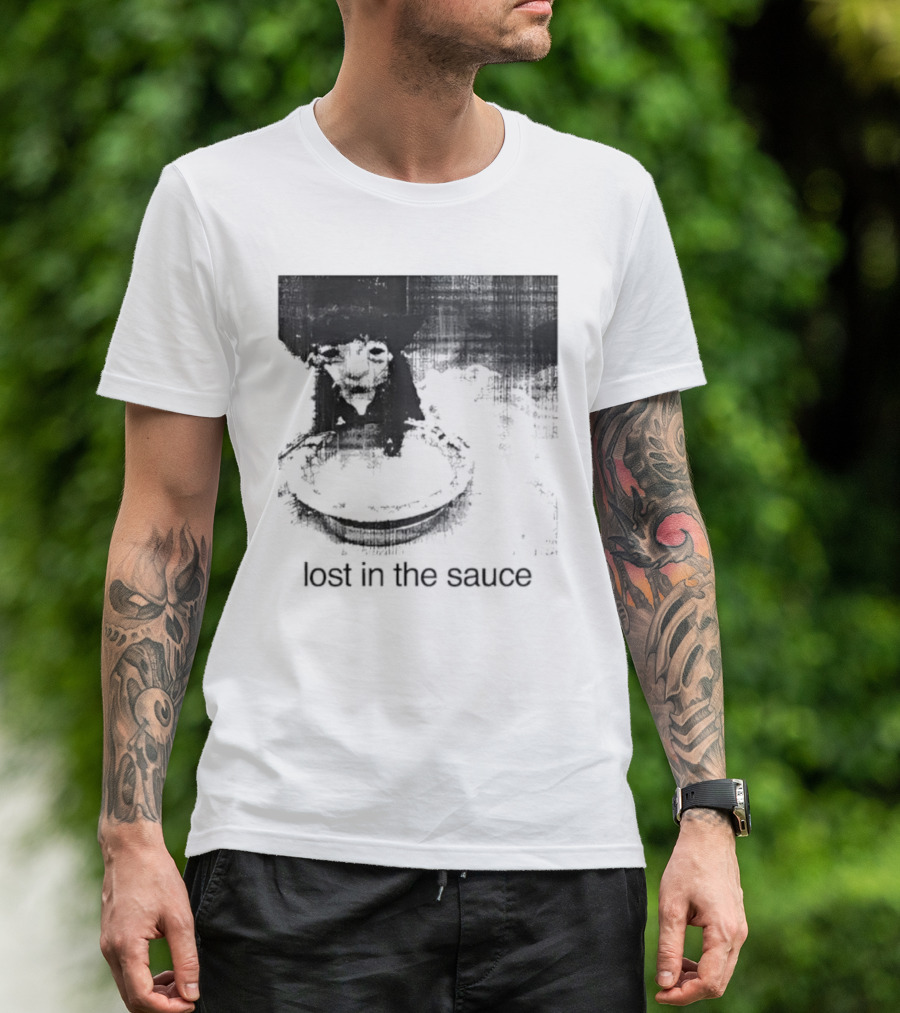 Lost In The Sauce Cat Image With Text T-Shirt