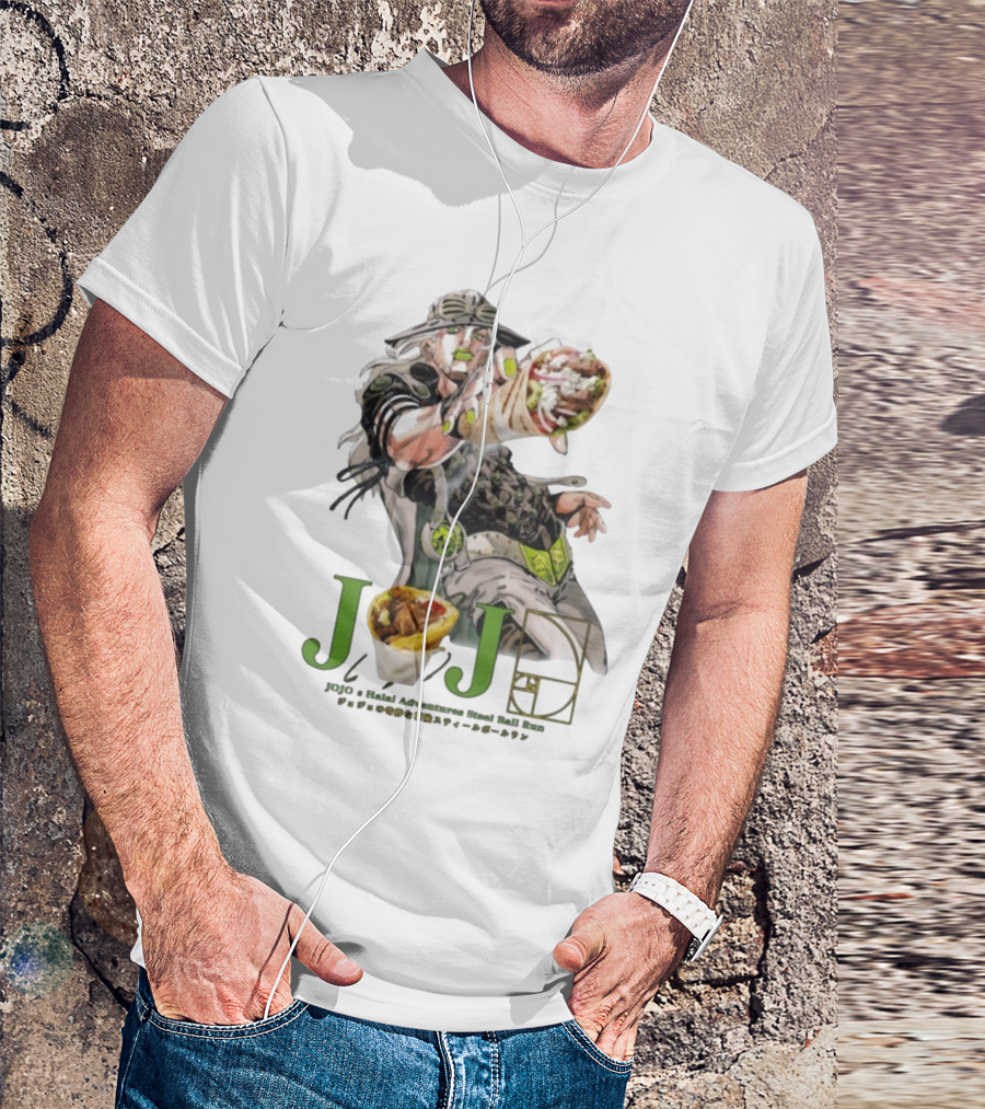 Jojo’s Halal Adventure Steel Ball Run Gyro Burrito Manga Crossover T-Shirt