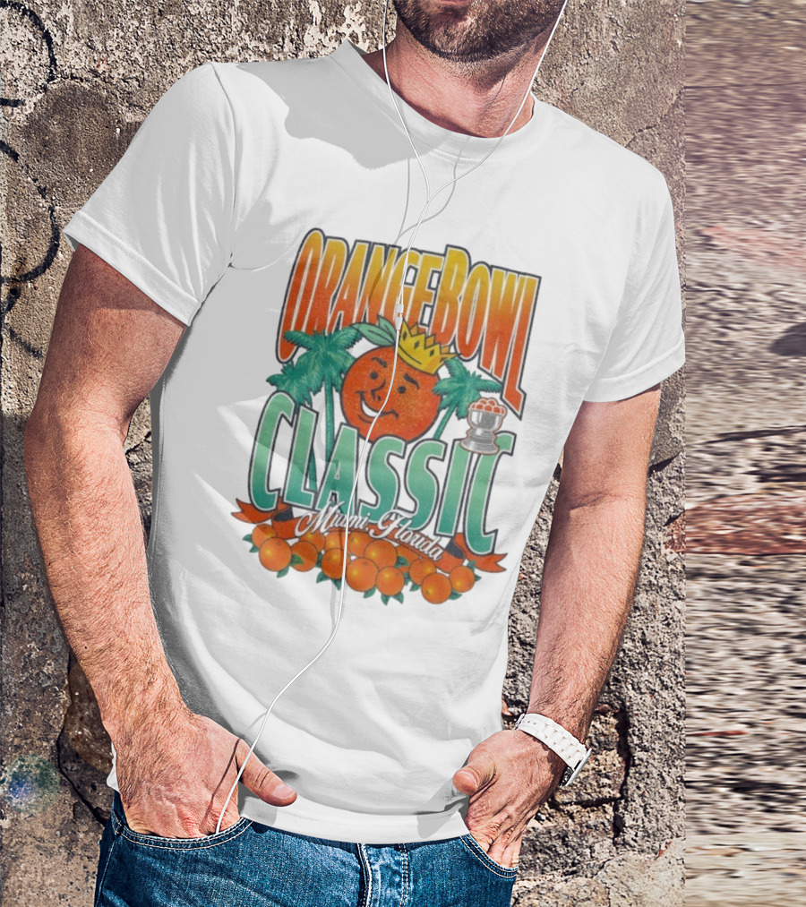 Orange Bowl Classic Miami Florida Vintage Football Champion Logo T-Shirt