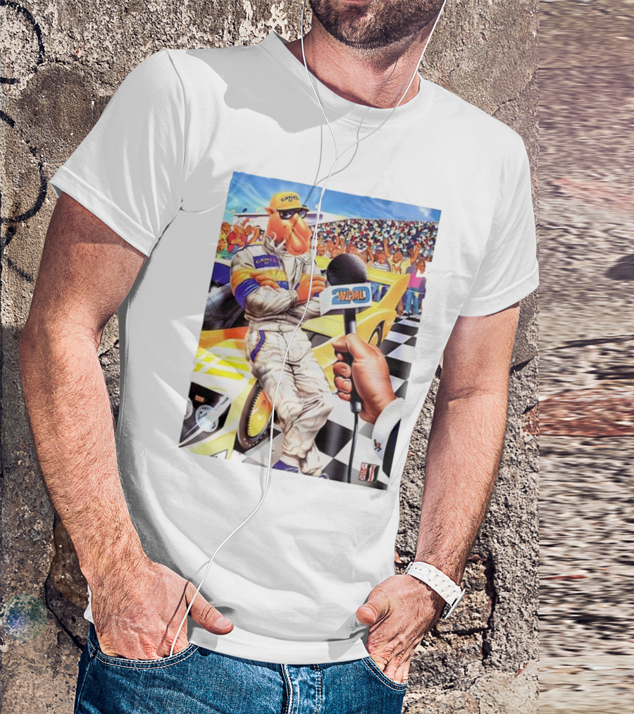 Camel GT Racing Driver Interview Checkered Flag Scene T-Shirt