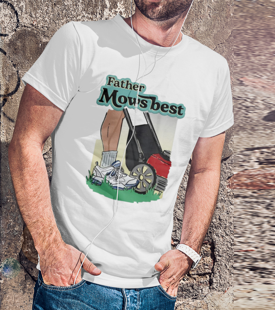 Father Mows Best Emotionalclub Lawn Mower Sneaker Style T-Shirt