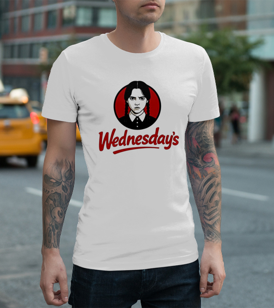 Jenna Ortega Wednesday's Parody Red Circle Graphic T-Shirt