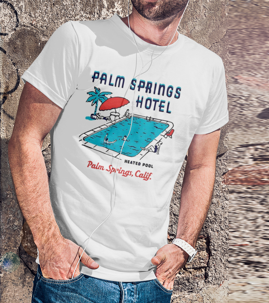 Palm Springs Hotel Heated Pool Palm Springs Calif Vintage T-Shirt