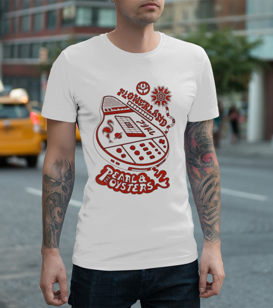 Flowerland Pearl & The Oysters Flamingo Synth Graphic T-Shirt
