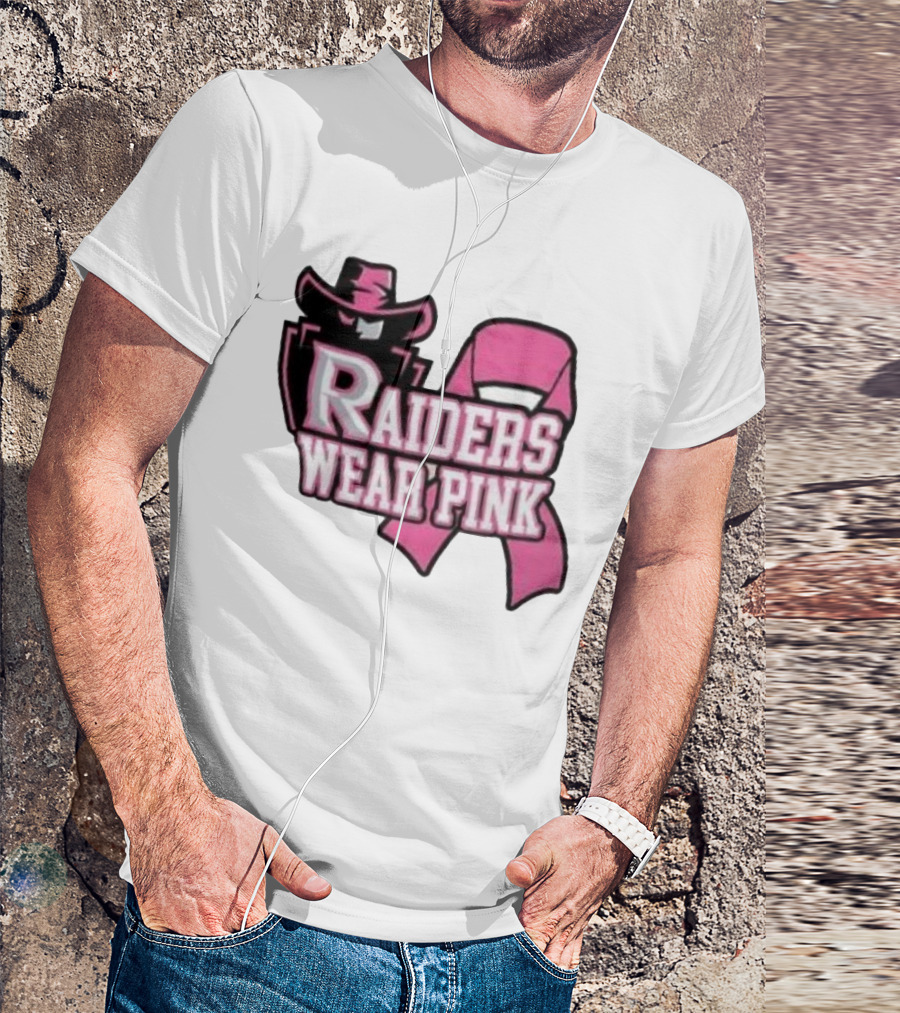Raiders Wear Pink Breast Cancer Awareness Power Ribbon T-Shirt