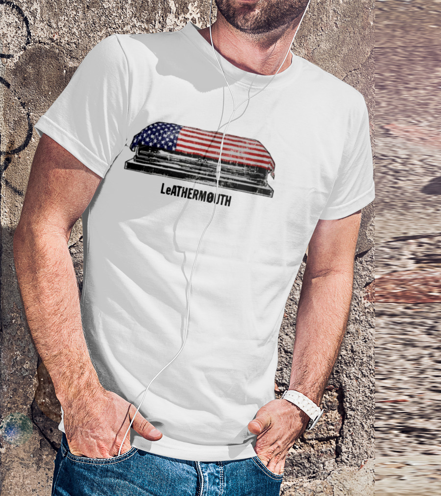 Leathermouth American Flag Coffin T-Shirt