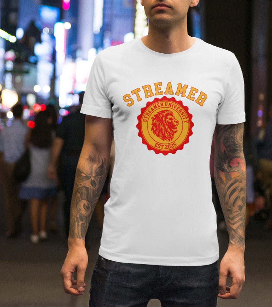 Streamer University Est 2025 Lion Emblem T-Shirt