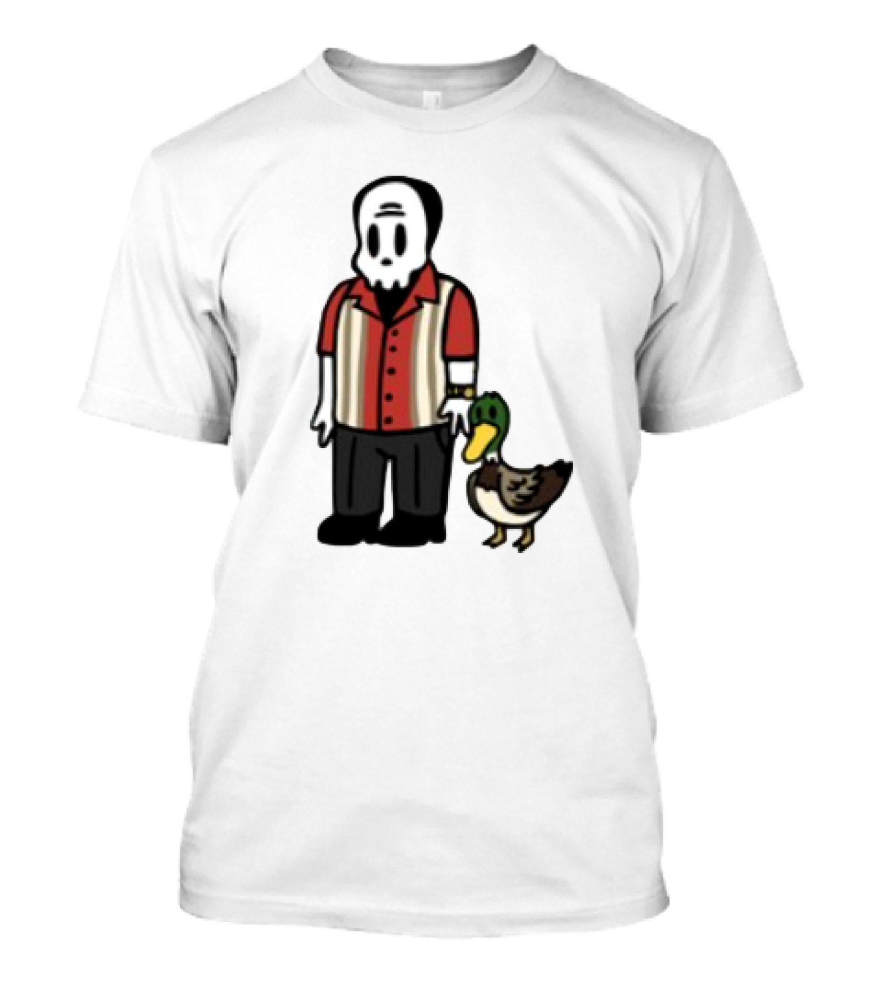 Warren Lotas Skull Character With Duck Companion Bowling Style Outfit T-Shirt