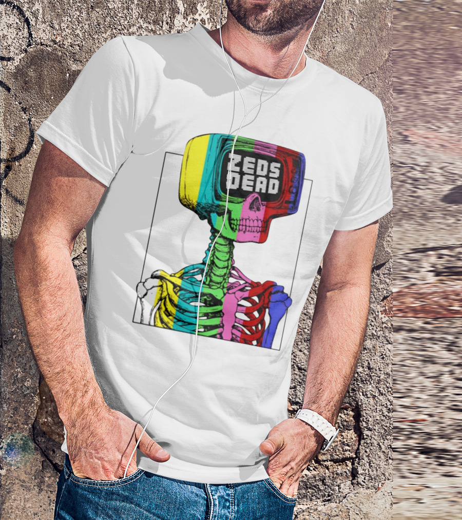 Zeds Dead TV Head Skeleton Multicolor Test Pattern T-Shirt