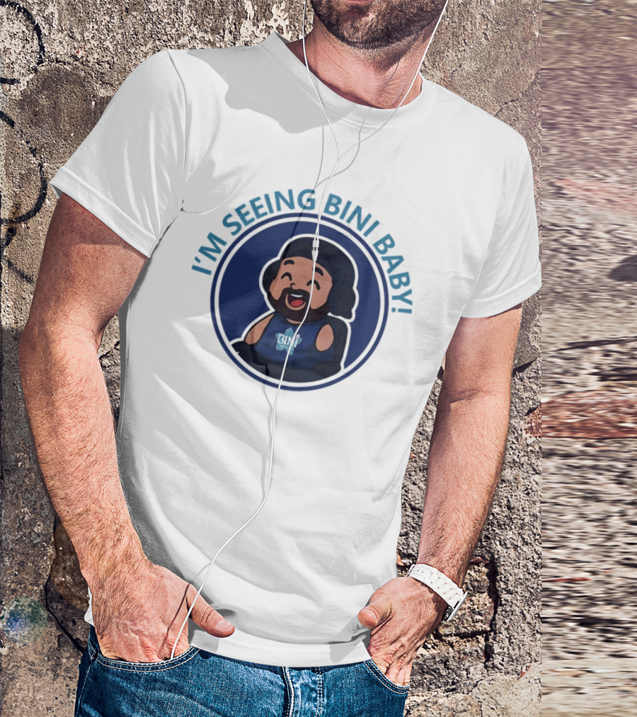 1Armreacts I'm Seeing Bini Baby Cartoon Character With Headphones And Star T-Shirt