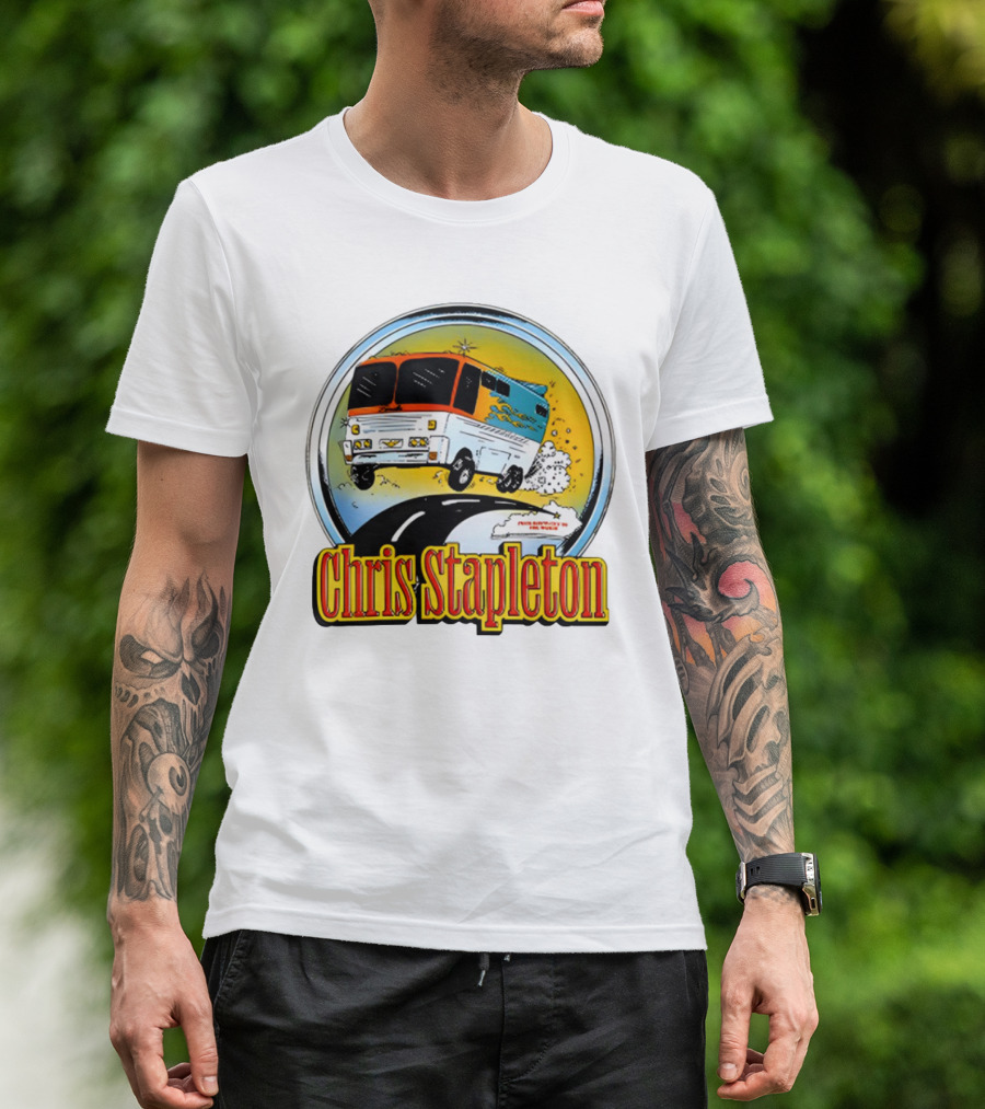 Chris Stapleton Youth Bus Flying Road Adventure T-Shirt