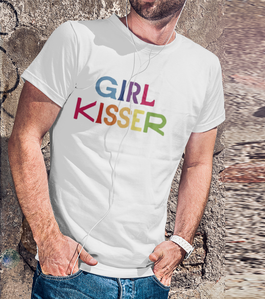 Rainbow Pride Girlinred Girl Kisser LGBTQ+ Bold Statement T-Shirt