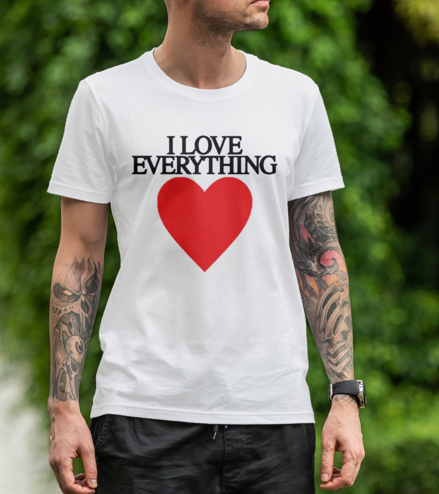 Mira Joyce I Love Everything Heart Red Graphic Style T-Shirt