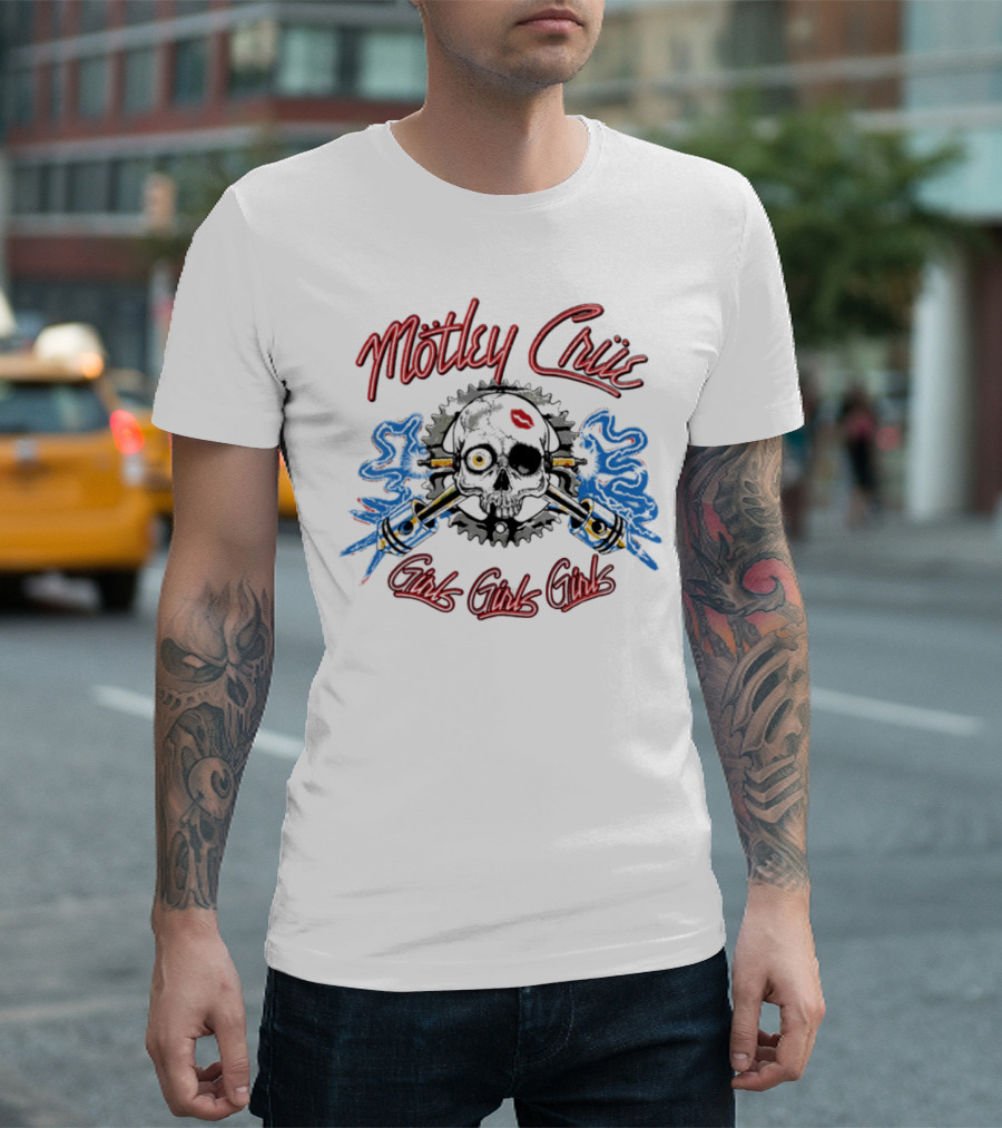 Mötley Crüe Vintage Spark Plug Girls Girls Girls T-Shirt