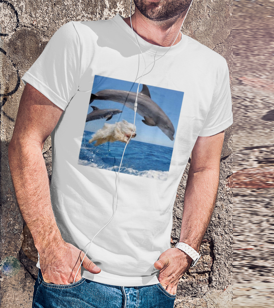 Dog Jump With Dolphin Ocean Adventure T-Shirt