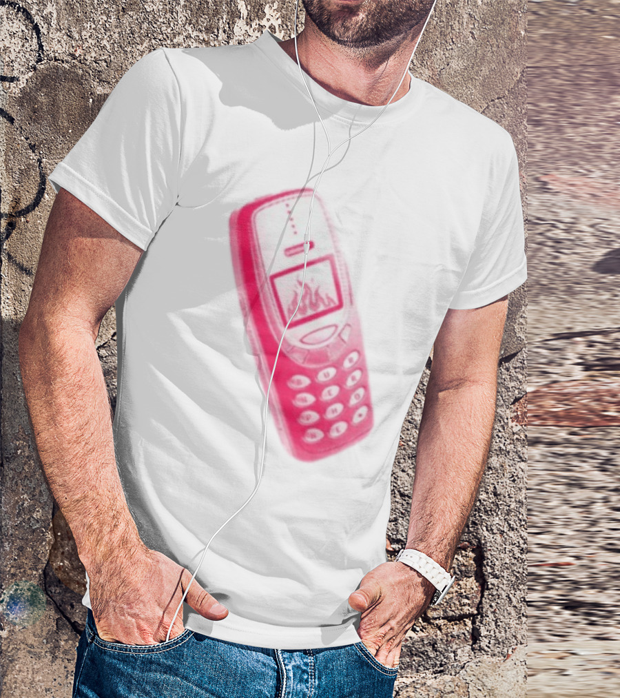 Ben Ellis The Burner Phone Retro Cell Fire Graphic T-Shirt
