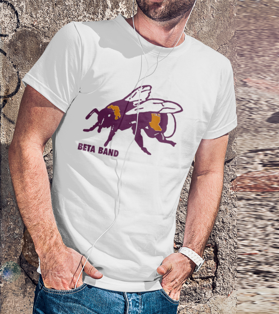 Beta Band Abstract Bee Purple Yellow T-Shirt