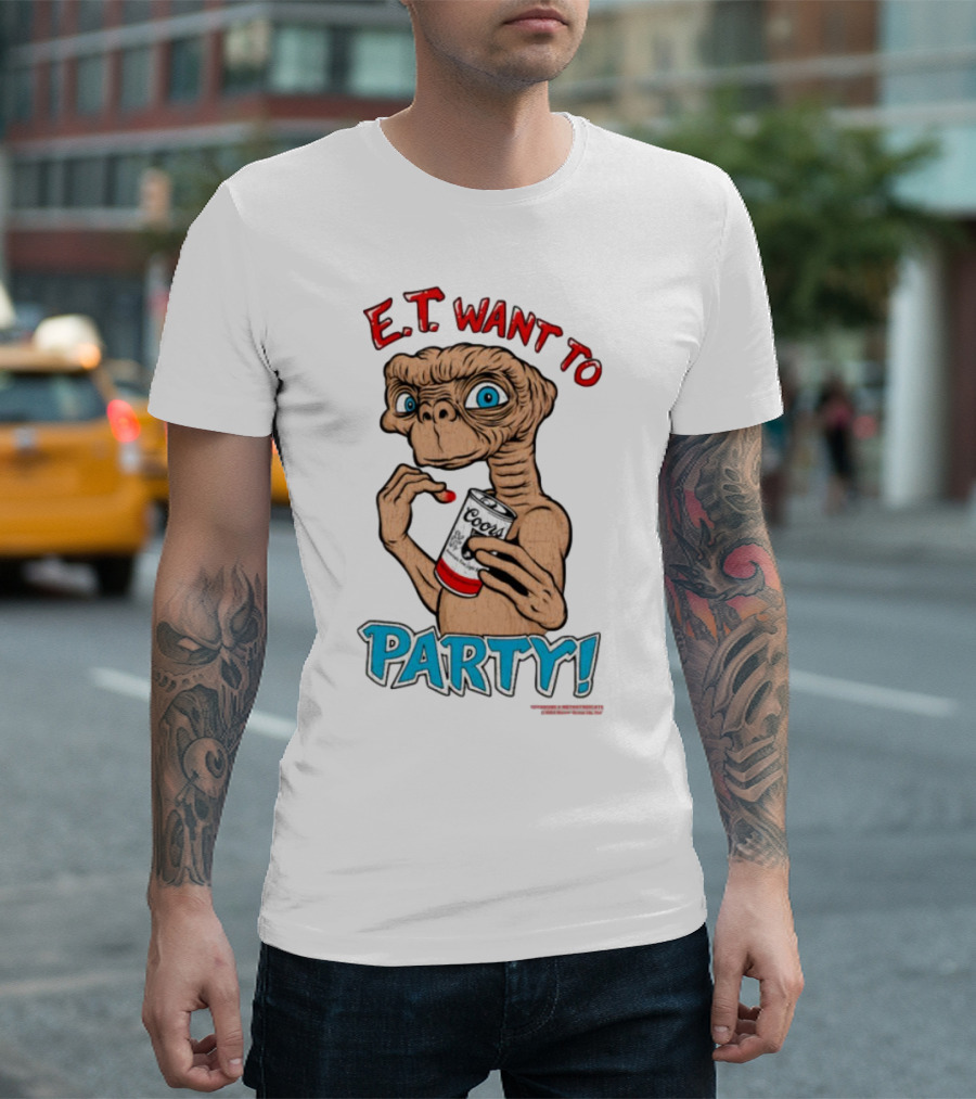E.T. Want To Party Coors Can T-Shirt