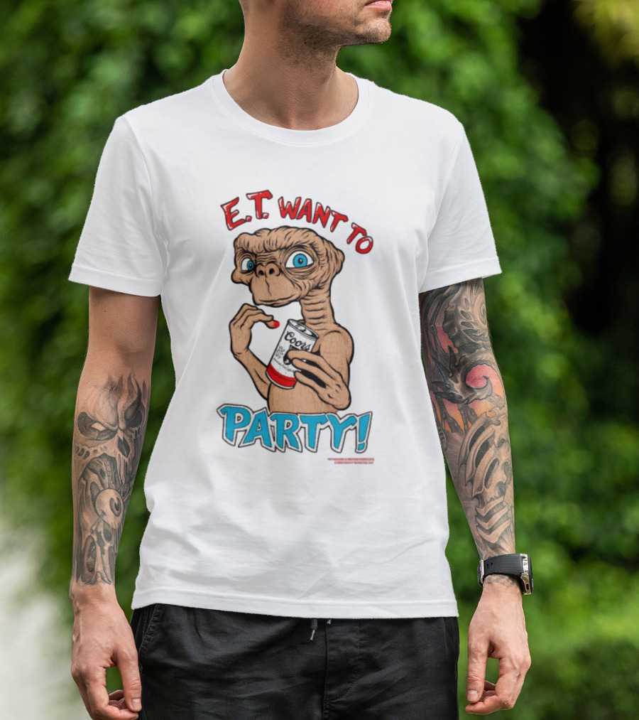 E.T. Want To Party Coors Can T-Shirt