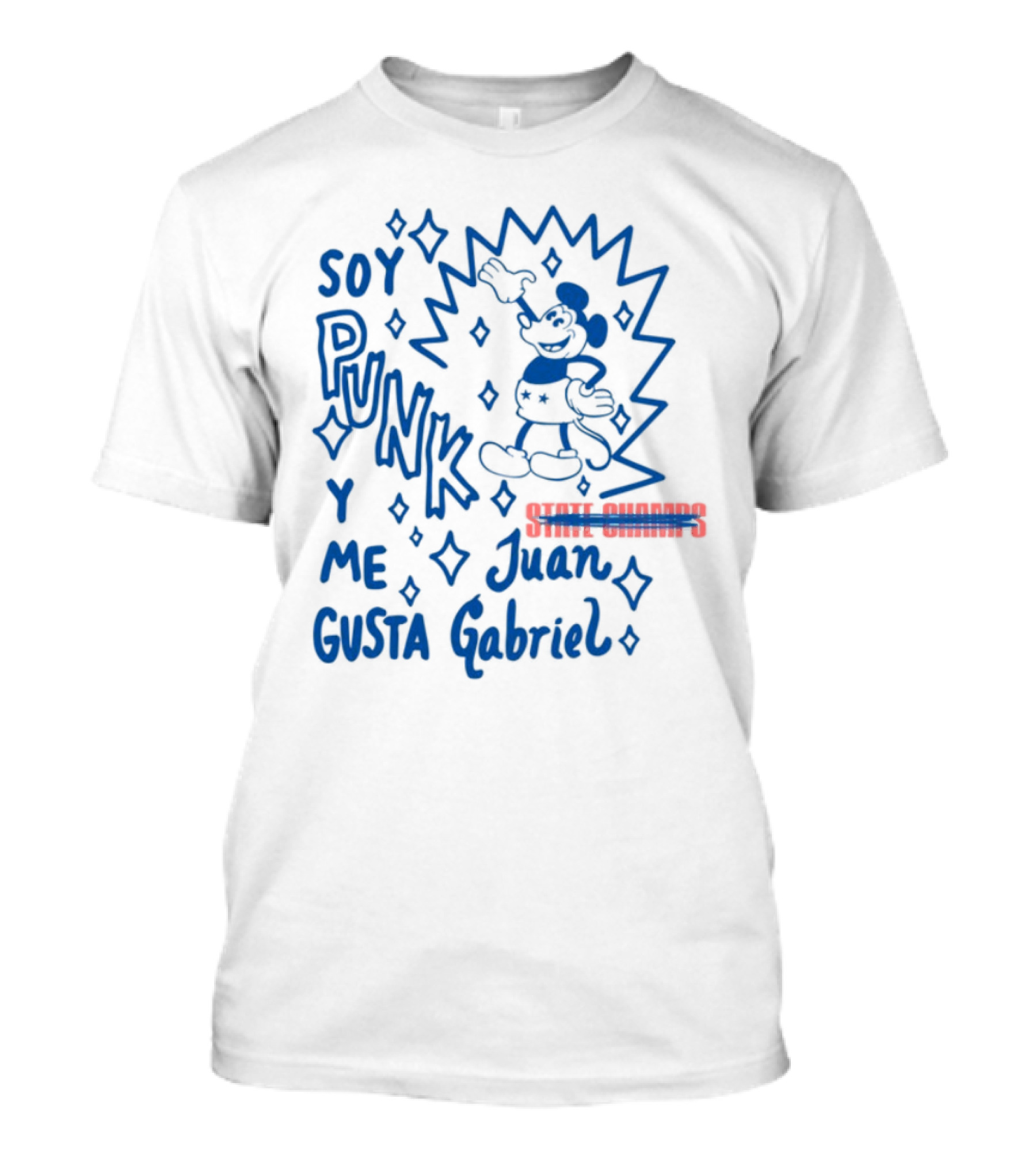 Soy Punk Y Me Gusta Juan Gabriel Sparkling Cartoon Punk Style T-Shirt
