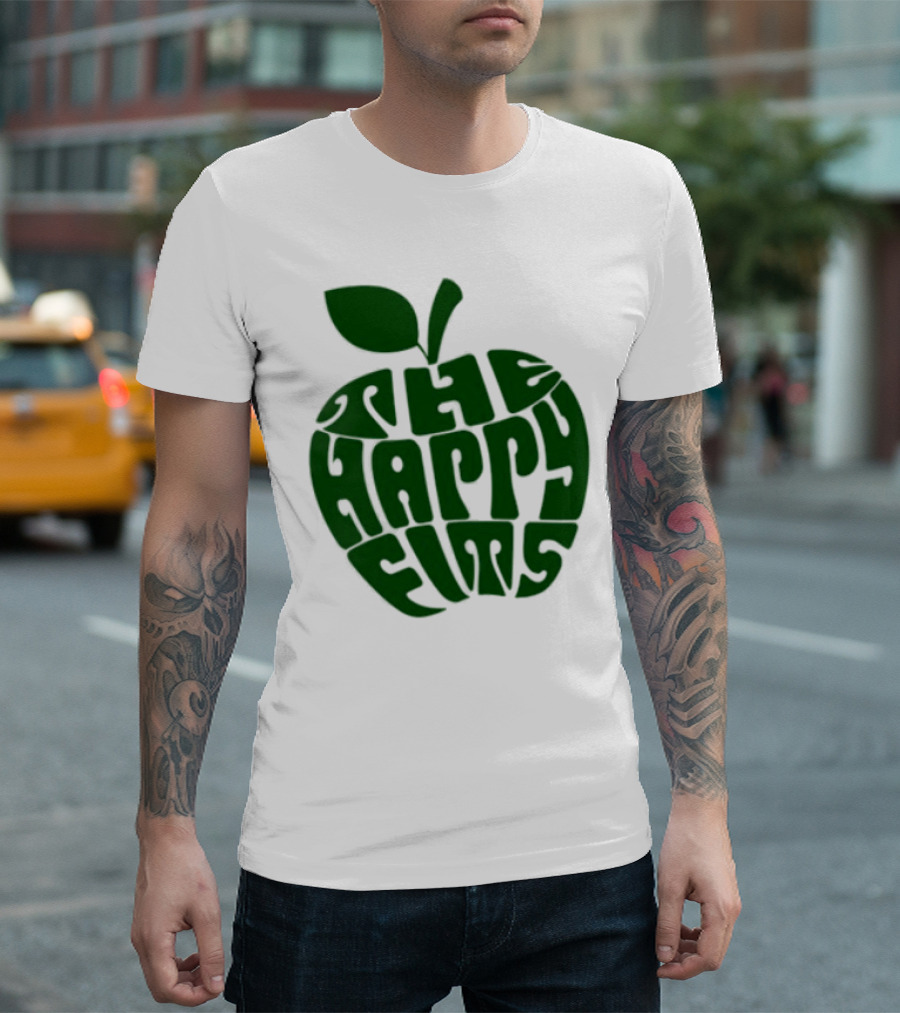 The Happy Fits Green Apple Text Art T-Shirt