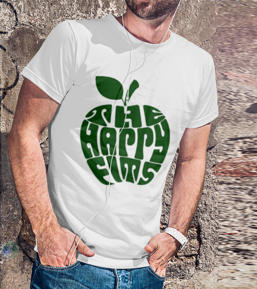 The Happy Fits Green Apple Text Art T-Shirt