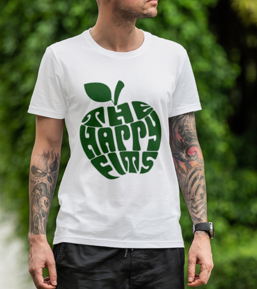 The Happy Fits Green Apple Text Art T-Shirt