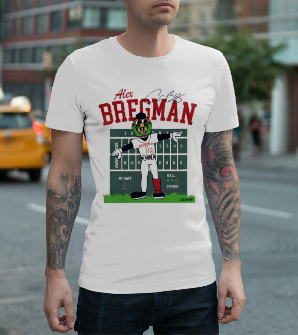 Alex Bregman Slashline Mascot Signature T-Shirt