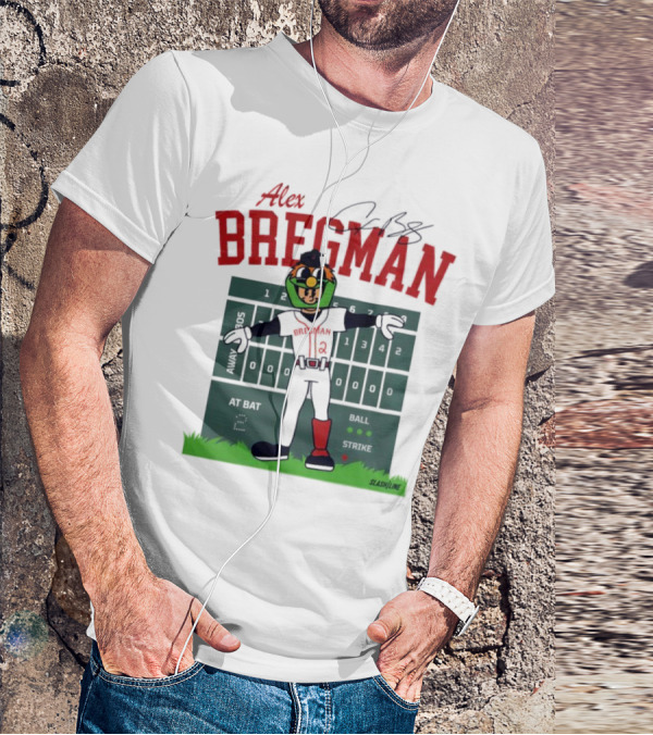 Alex Bregman Slashline Mascot Signature T-Shirt