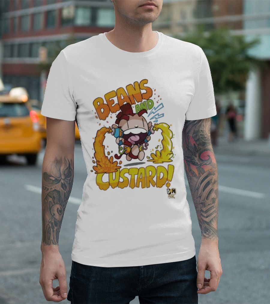 Beans And Custard Monkey Splash Comic Style Adventure T-Shirt