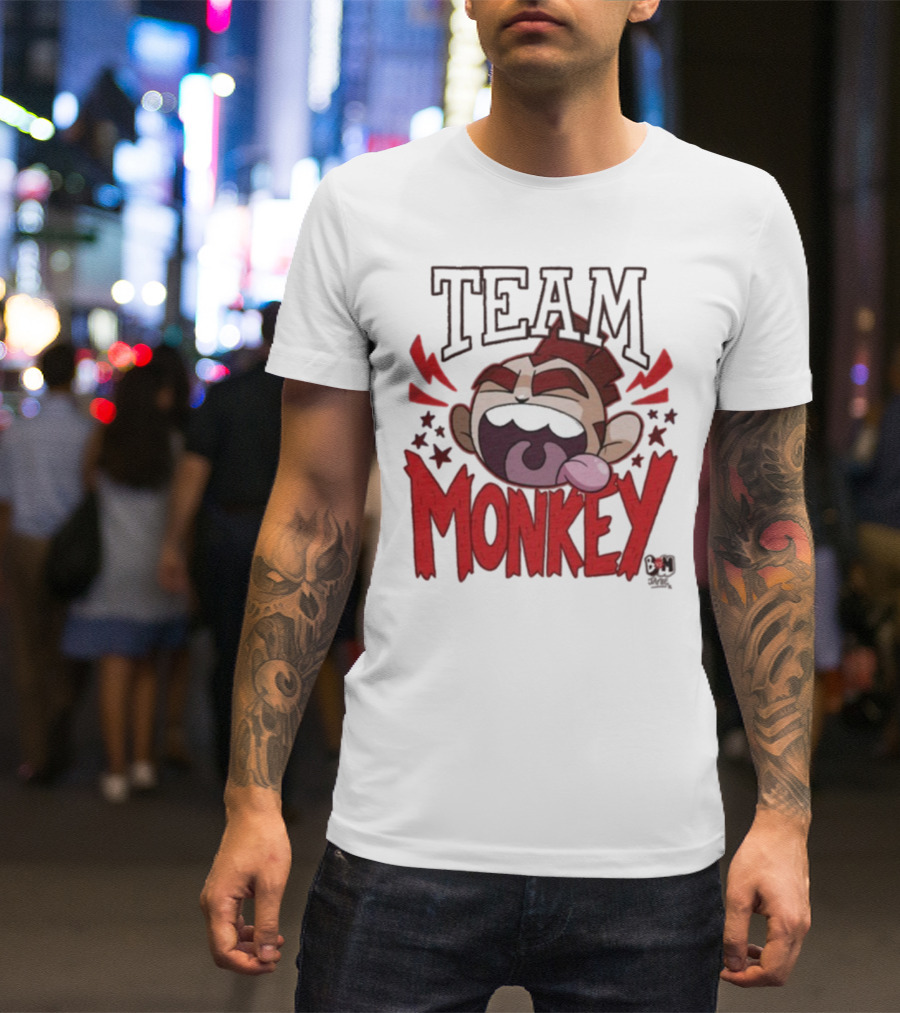 TEAM MONKEY BUNNY VS MONKEY TEAM SUPPORTERS FUN FACE T-Shirt