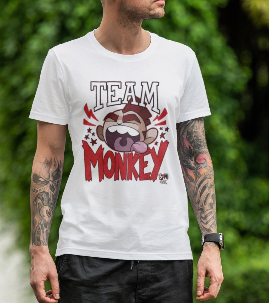 TEAM MONKEY BUNNY VS MONKEY TEAM SUPPORTERS FUN FACE T-Shirt