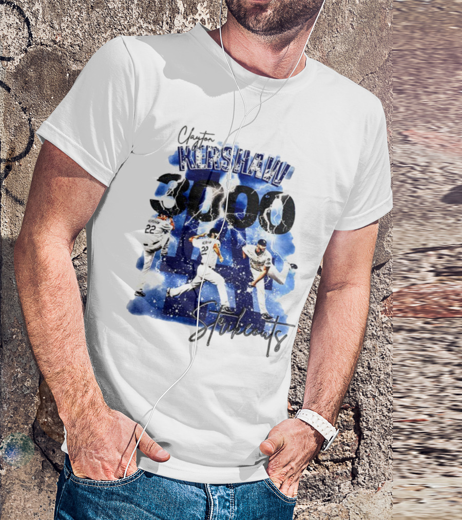 Clayton Kershaw 3000 Strikeouts Los Angeles Dodgers MLB Vintage T-Shirt