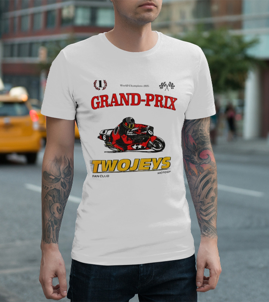 Grand Prix World Champions 2025 Twojeys Moto Racing Fan Club T-Shirt