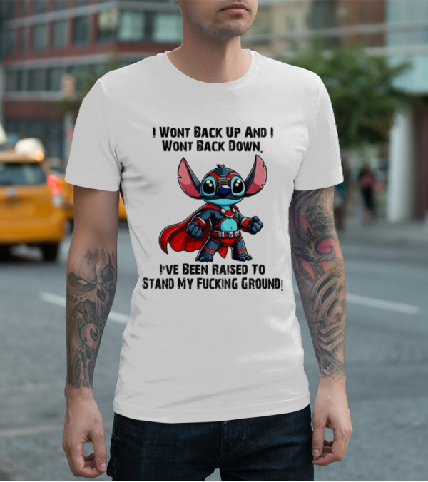 Stitch Superhero Stand My Ground Quote T-Shirt