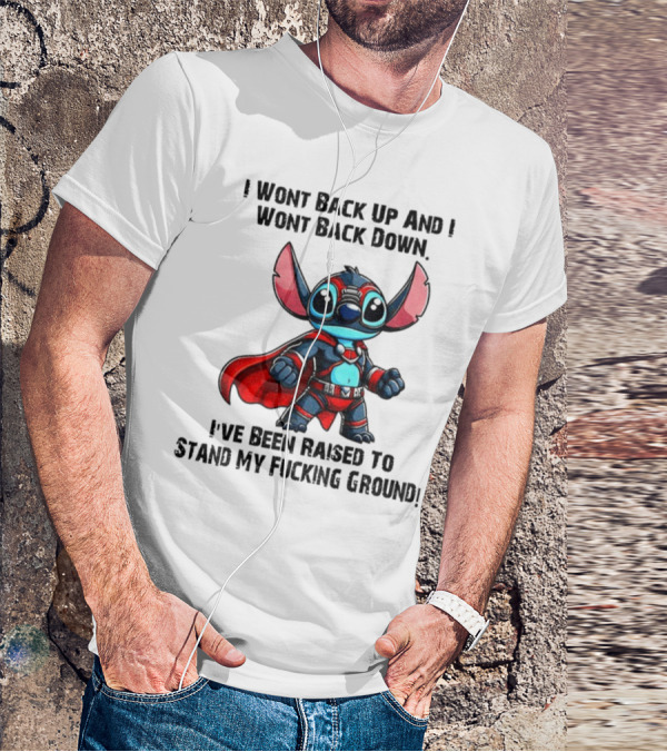 Stitch Superhero Stand My Ground Quote T-Shirt