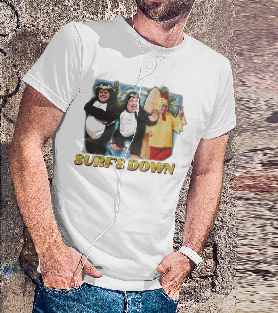 "Surf’s Down Penguin And Chicken Costume Fun" T-Shirt