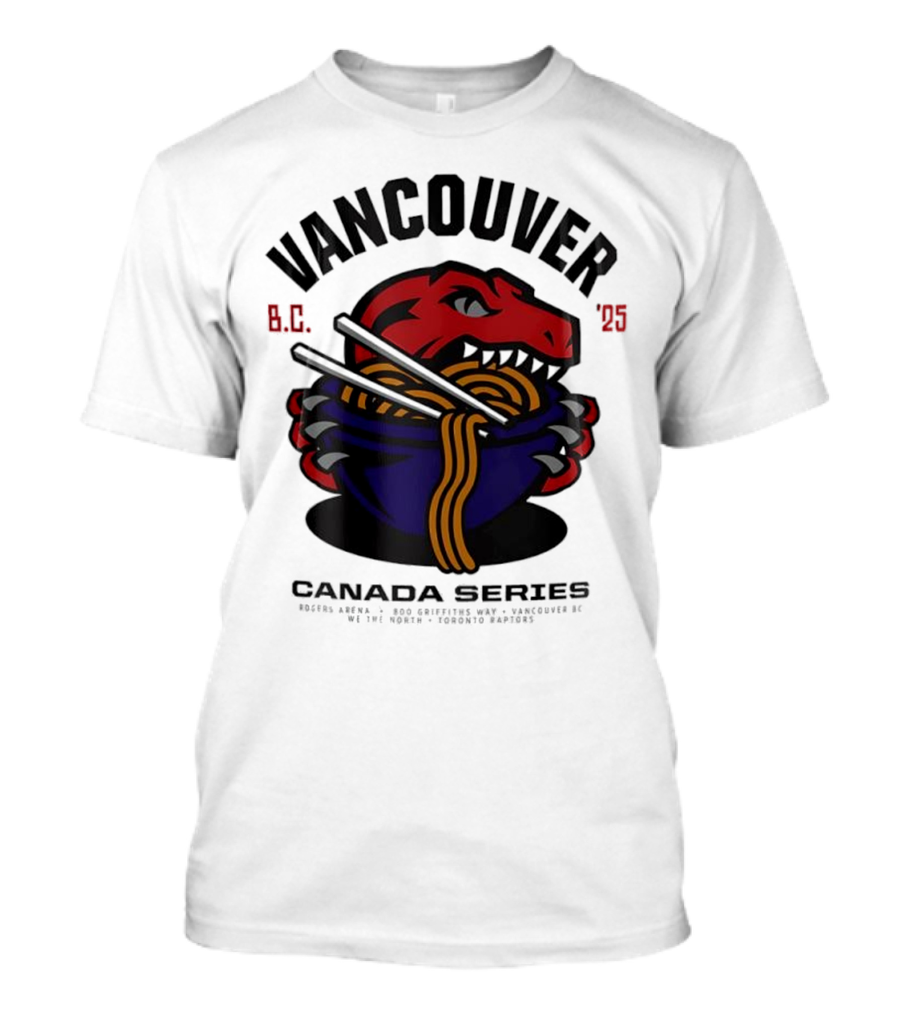 Vancouver BC 2025 Toronto Raptors Noodles Series T-Shirt