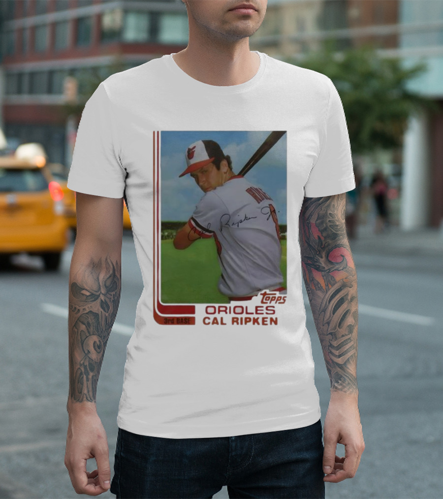 Cal Ripken Jr. Baltimore Orioles Baseball Card Topps MLB Signature Player T-Shirt