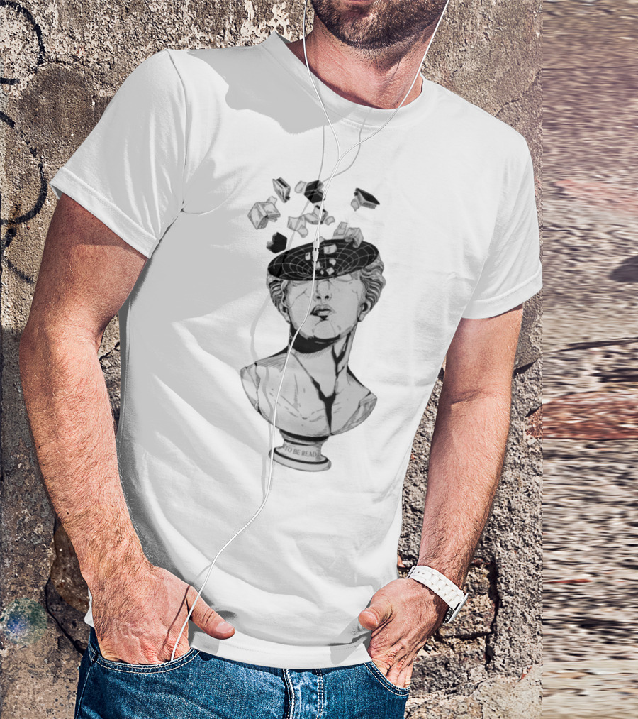 Daniel Greene To Be Read Exploding Head Sculpture With Floating Books T-Shirt