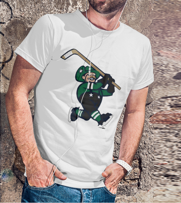 Frisco RoughRiders Dallas Stars Night Mascot Skating Youth Hockey T-Shirt