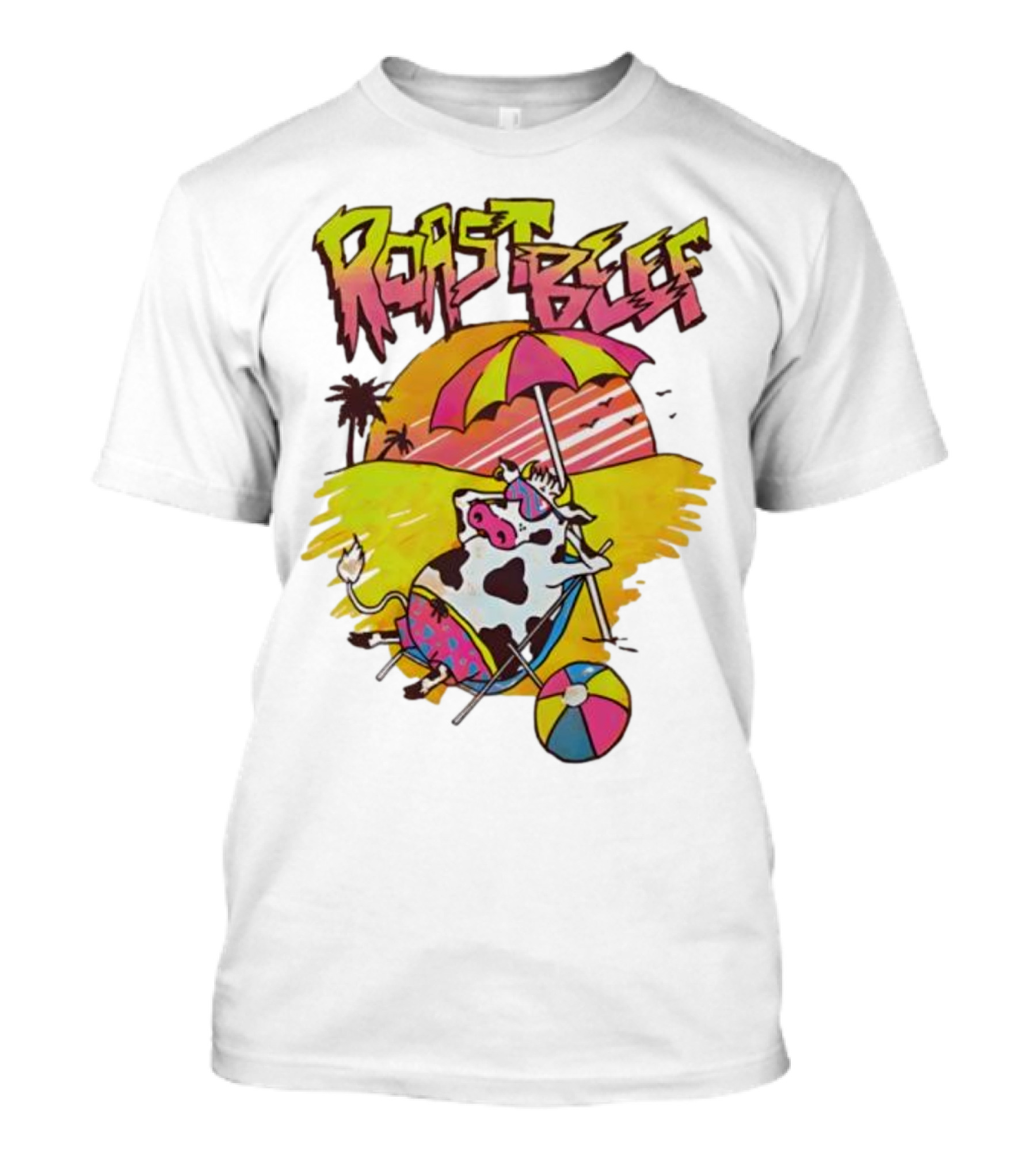 Roast Beef Sunbathing Cow Graphic Gaten Matarazzo Dustin Stranger Things T-Shirt