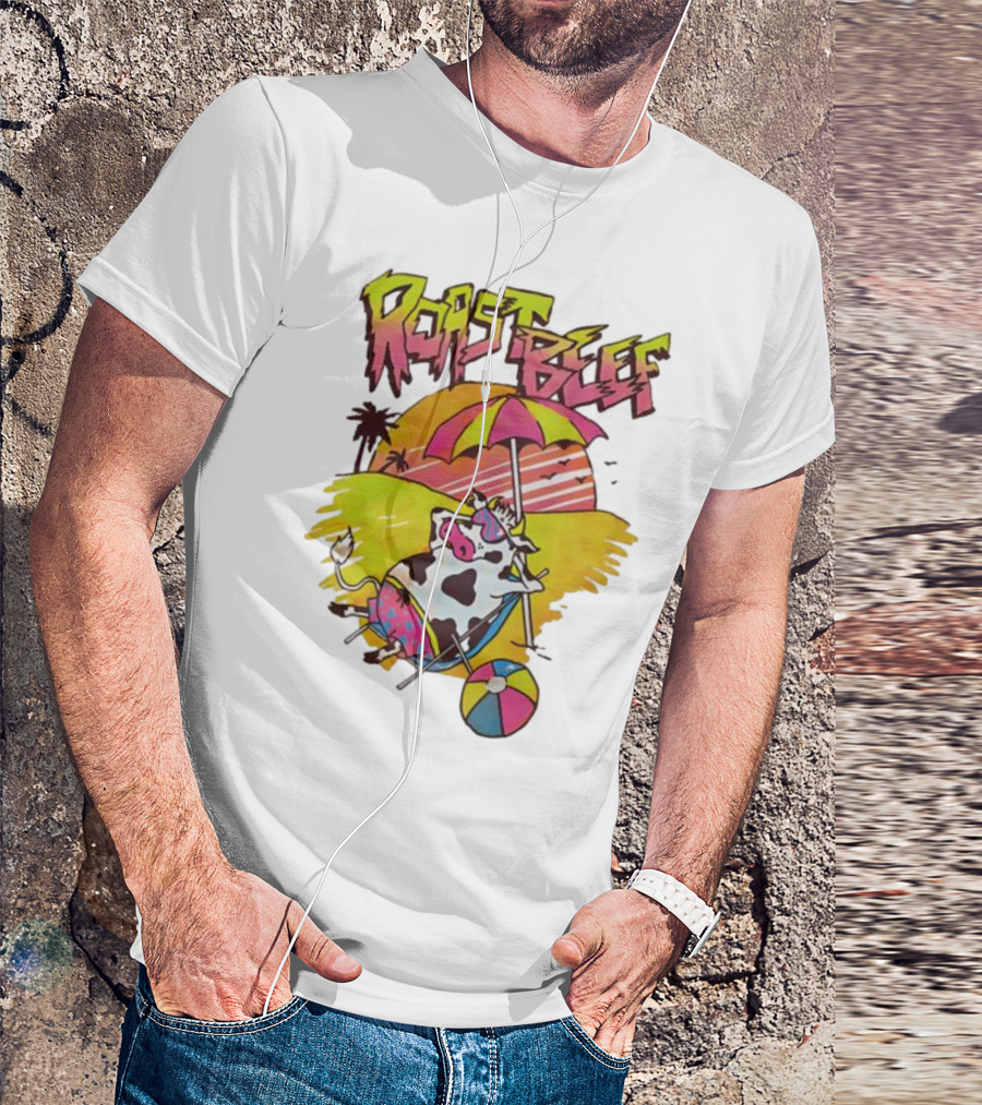 Roast Beef Sunbathing Cow Graphic Gaten Matarazzo Dustin Stranger Things T-Shirt