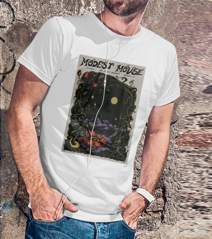 Modest Mouse October 1 The Mission Ballroom Denver CO Moonlit Floral Mountain T-Shirt