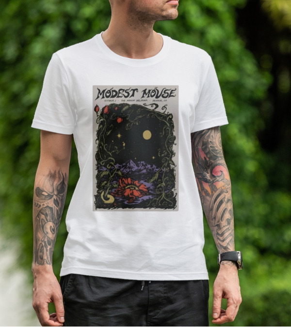 Modest Mouse October 1 The Mission Ballroom Denver CO Moonlit Floral Mountain T-Shirt