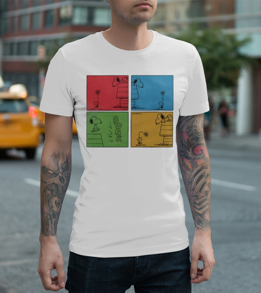 Snoopy And Woodstock Comic Panels Bonk Series By Schulz T-Shirt