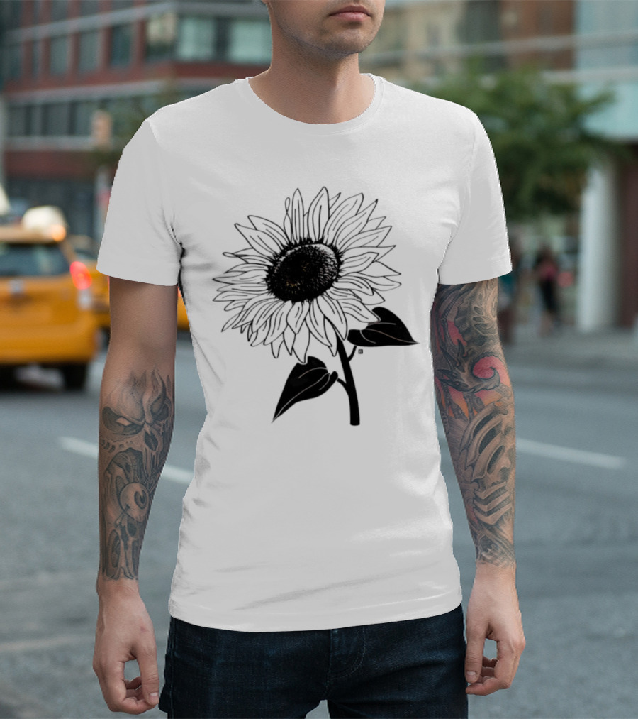 Sunflower Beautiful Botanical Art T-Shirt
